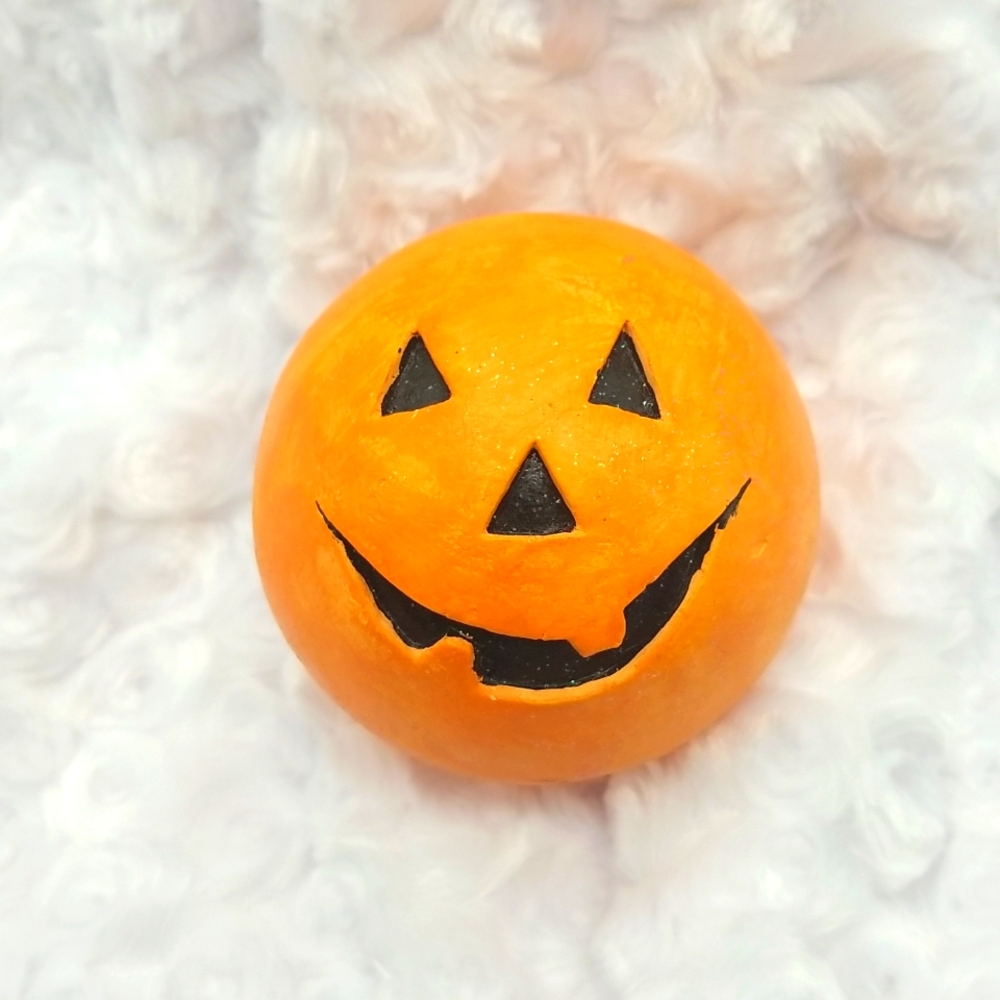 6 Vintage Halloween Decorative Orange & Black Orb Sphere Ball Bowl Filler - Picture 7 of 14